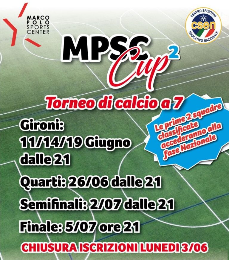 MPSC Cup Torneo Calcio a 7 dall’11 giugno, Viareggio.